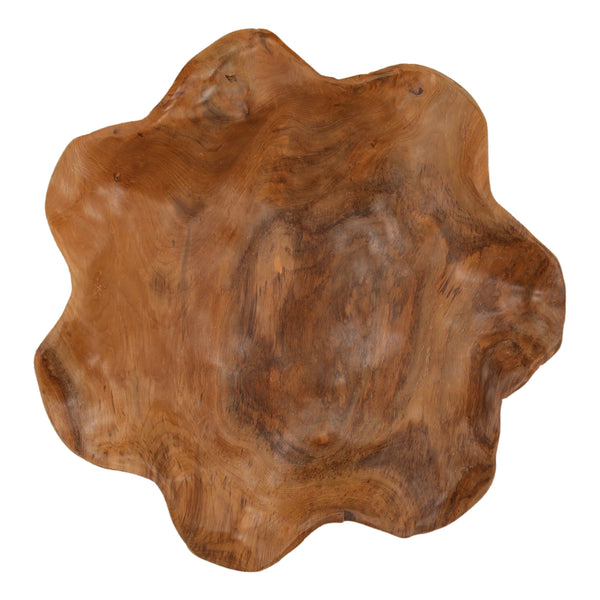 Round Freeform Teak Wood Bowl