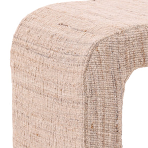 Handwoven Wool Upholstered Stool