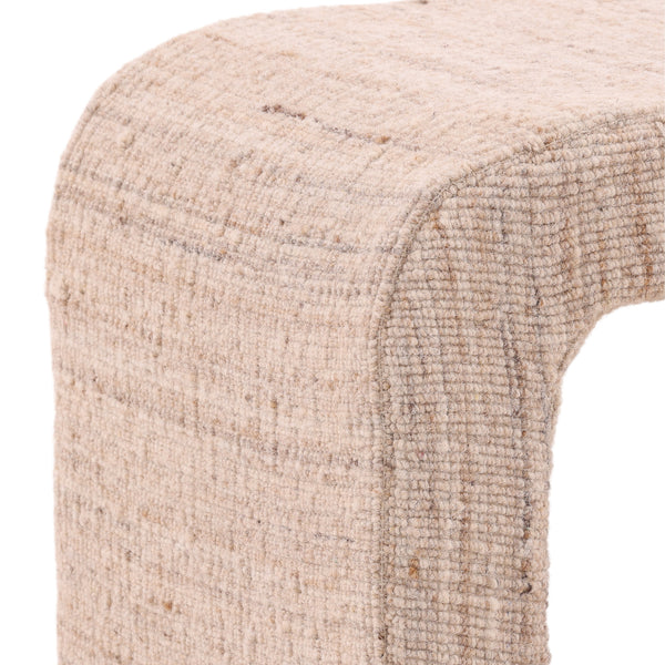 Handwoven Wool Upholstered Stool