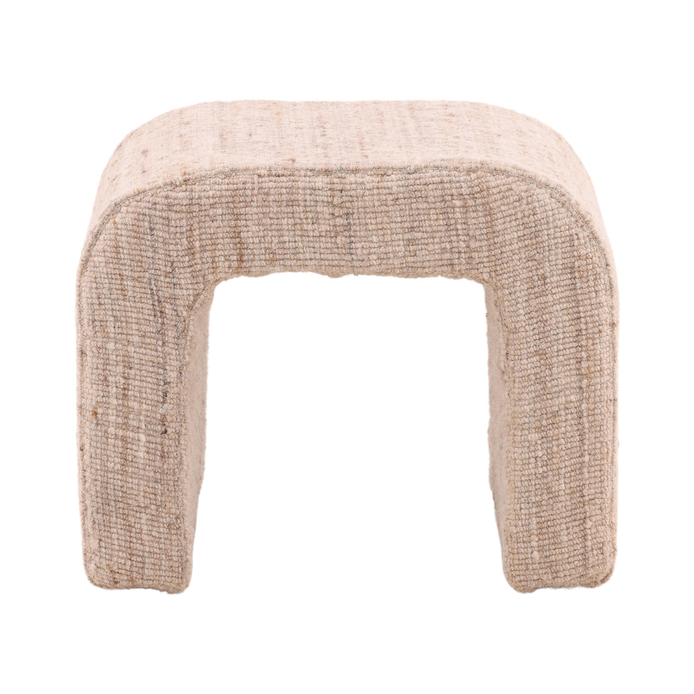 Handwoven Wool Upholstered Stool