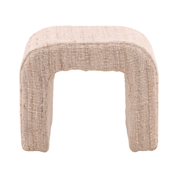 Handwoven Wool Upholstered Stool