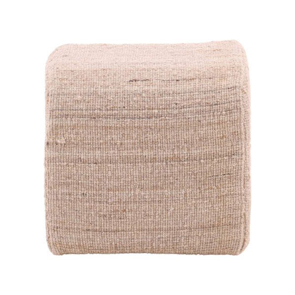 Handwoven Wool Upholstered Stool