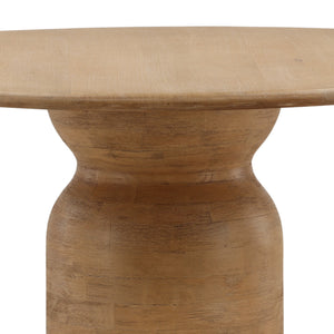 Column Base Mango Wood Dining Table - Light Natural