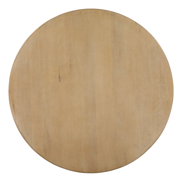 Column Base Mango Wood Dining Table - Light Natural