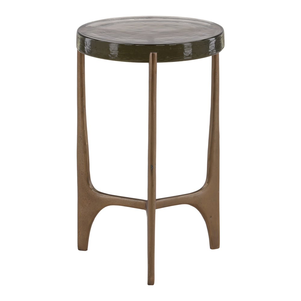 Glass and Aluminum Side Table