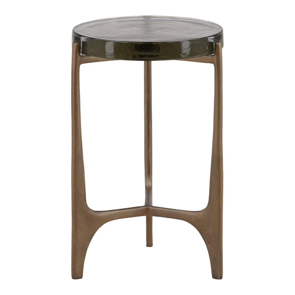 Glass and Aluminum Side Table