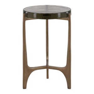 Glass and Aluminum Side Table