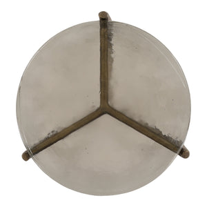 Glass and Aluminum Side Table