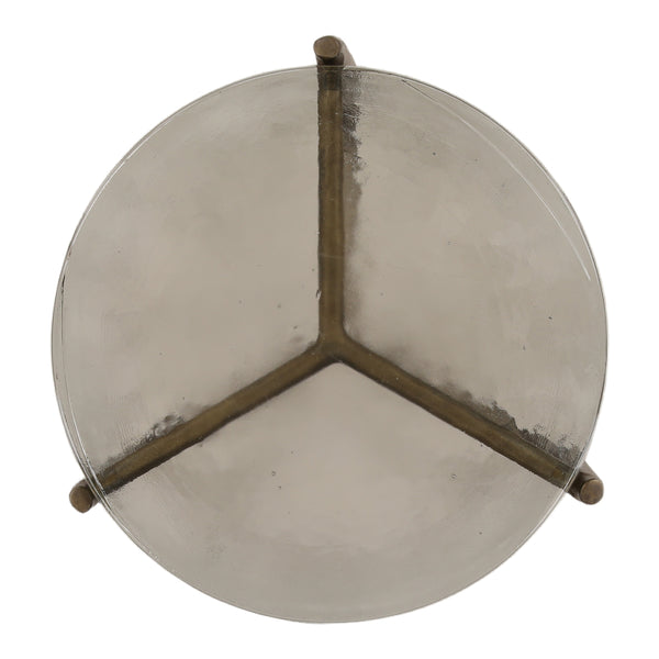 Glass and Aluminum Side Table