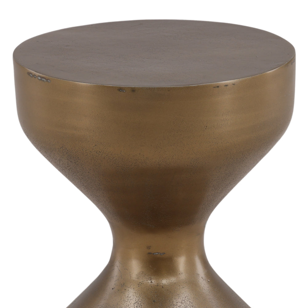 Brass Drum Side Table