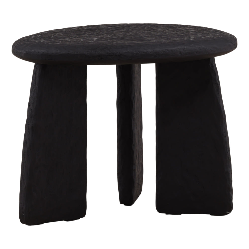 Black Mindi Wood Side Table
