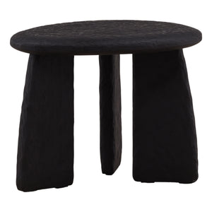 Black Mindi Wood Side Table