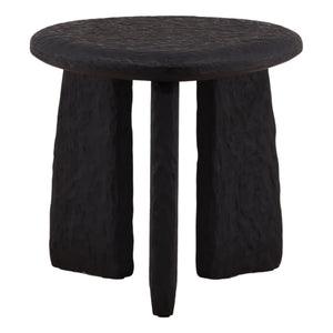 Black Mindi Wood Side Table