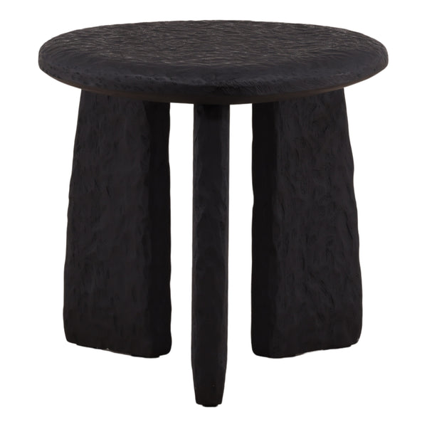 Black Mindi Wood Side Table