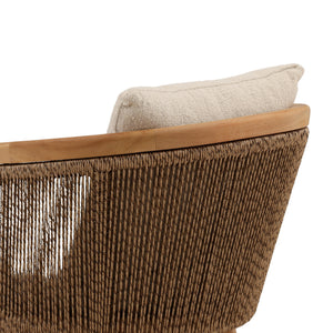 Outdoor Teak Wood and Fabric Upholstered Dining Chair - Sand