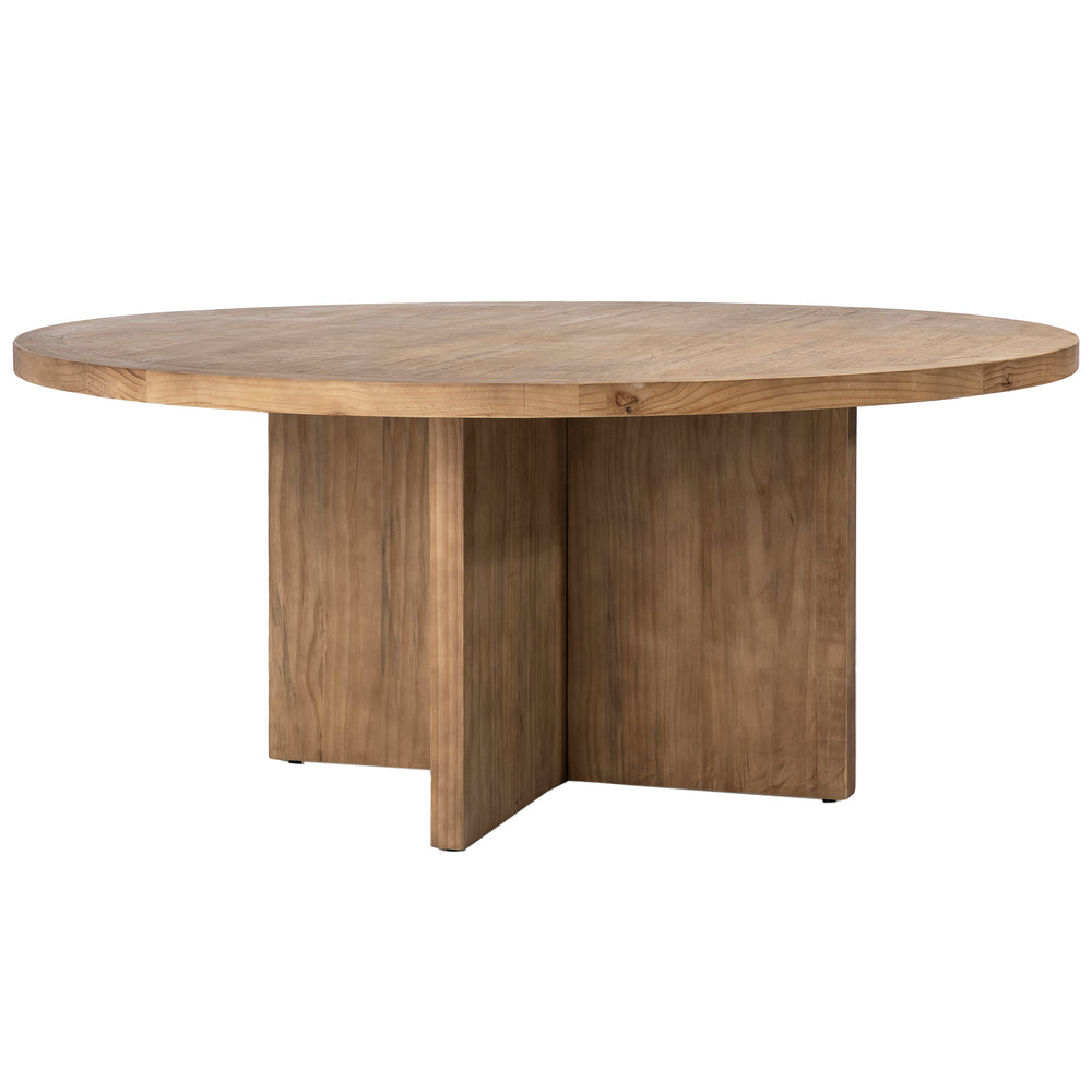 Round Reclaimed Pine Wood Dining Table