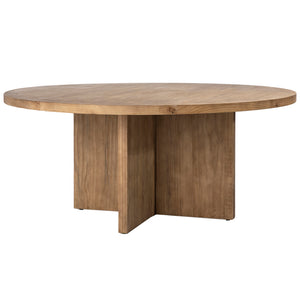 Round Reclaimed Pine Wood Dining Table