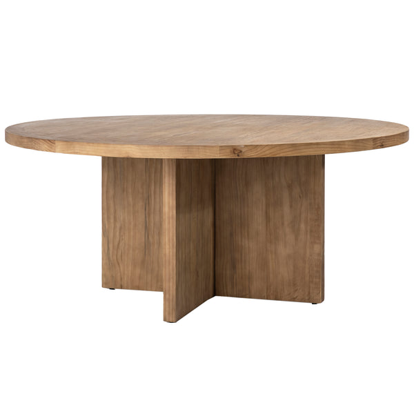 Round Reclaimed Pine Wood Dining Table