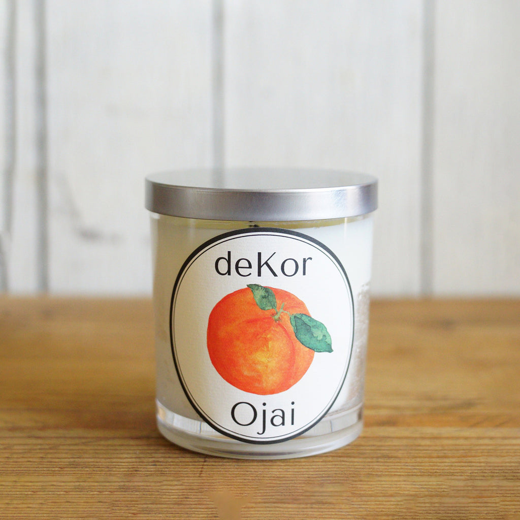 Ojai pixie tangerine clove essential oils candle with organic coconut wax