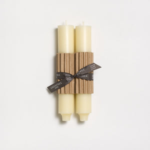 Beeswax Column Candle Pair - Cream