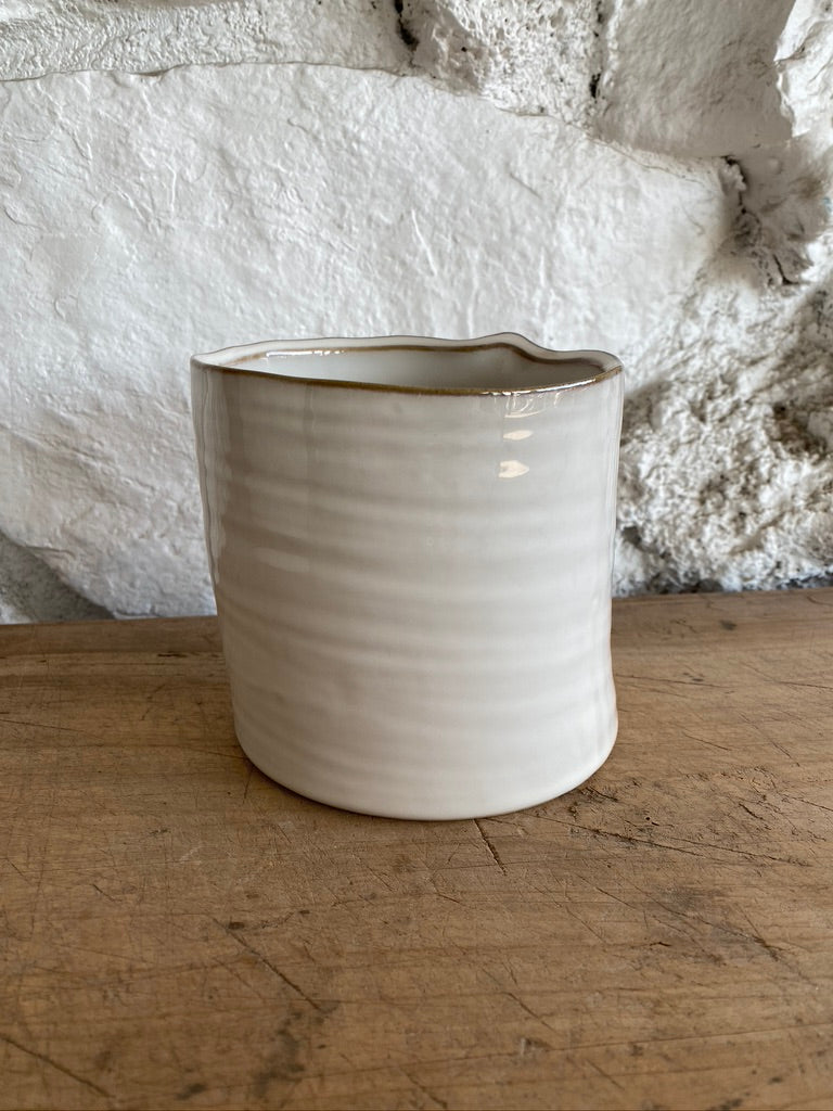 White Glazed Ceramic Vase
