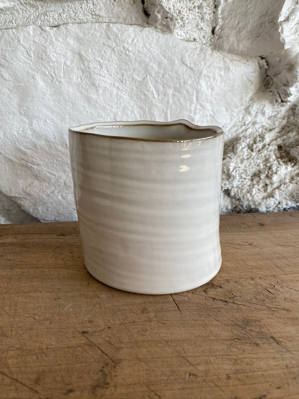 White Glazed Ceramic Vase