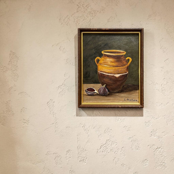 Framed Pottery and Figs Still Life • 9" x 11"