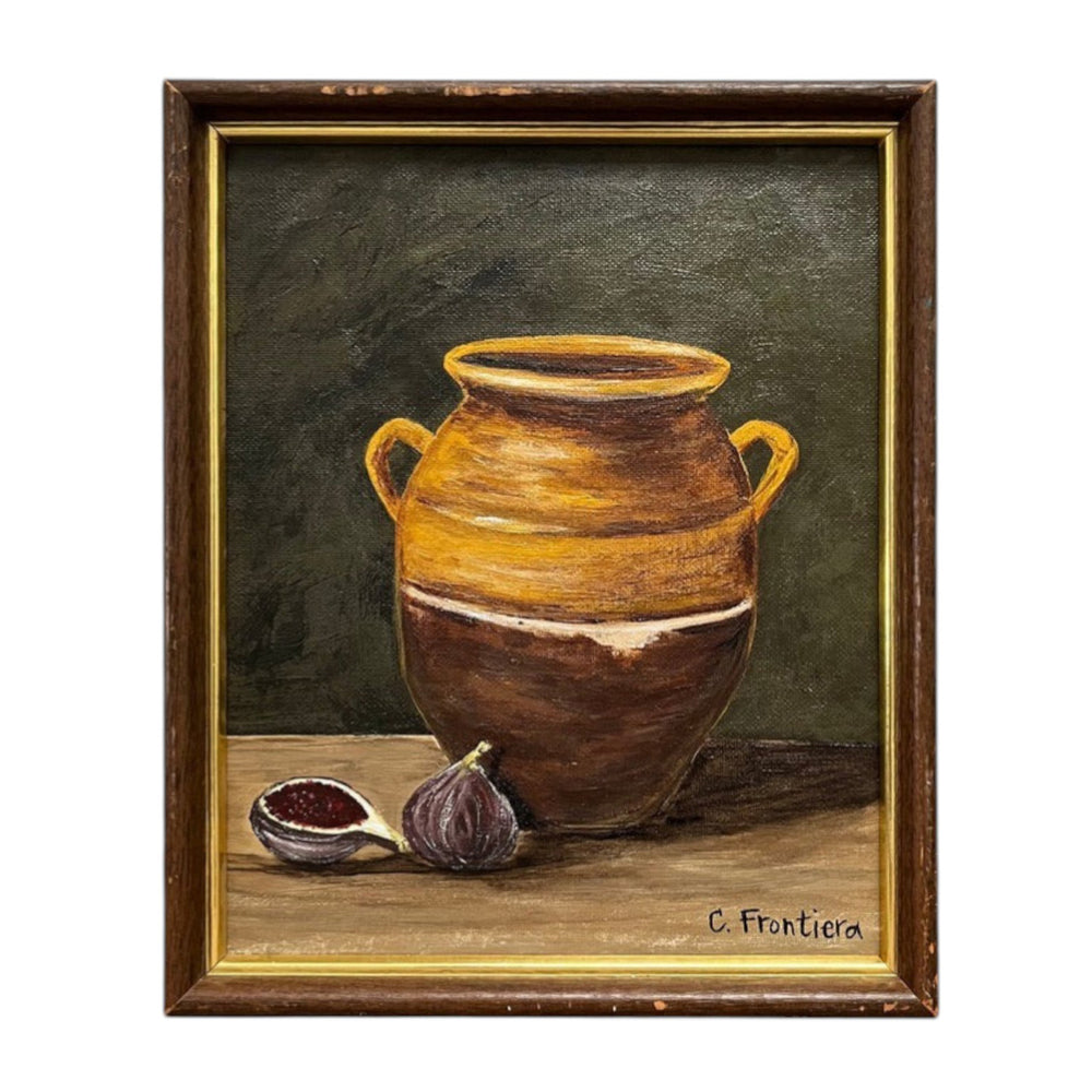 Framed Pottery and Figs Still Life • 9" x 11"