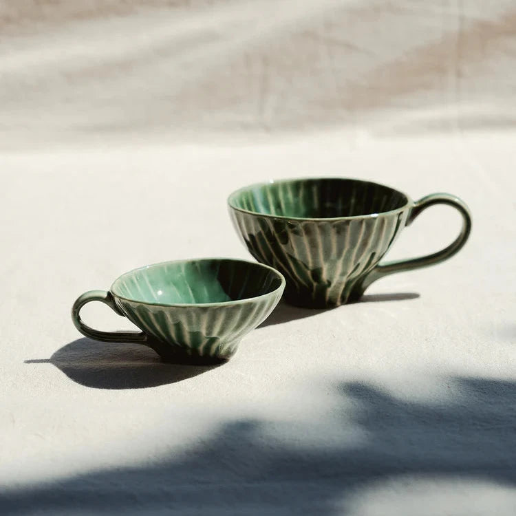 Espresso cup green verde lanza by Pascale Naessens