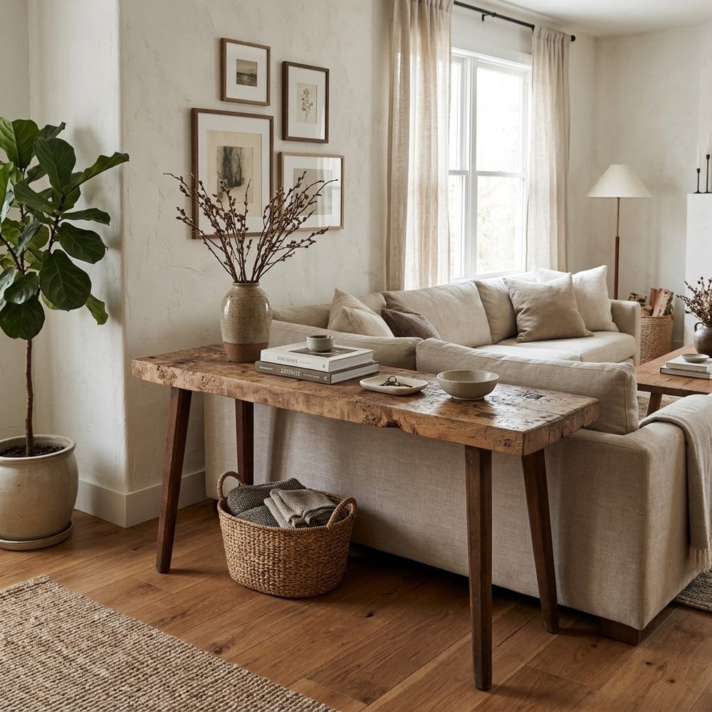 Antique Butcher Block Console Table