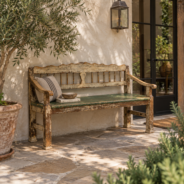 Vintage Rustic Wood Bench