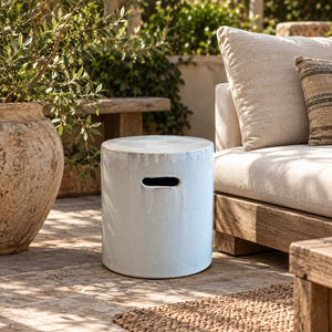 White Ceramic Garden Stool