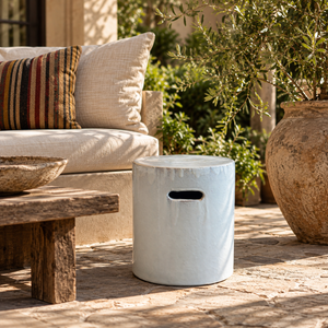 White Ceramic Garden Stool