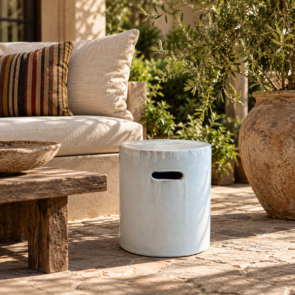 White Ceramic Garden Stool