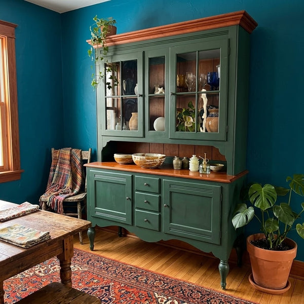 Vintage Green Kitchen Hutch