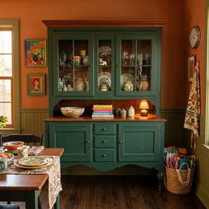 Vintage Green Kitchen Hutch