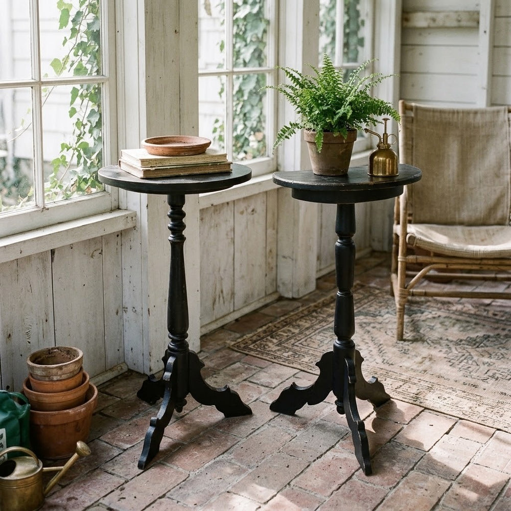 Pair of Vintage 1930s Pedestal Side Tables