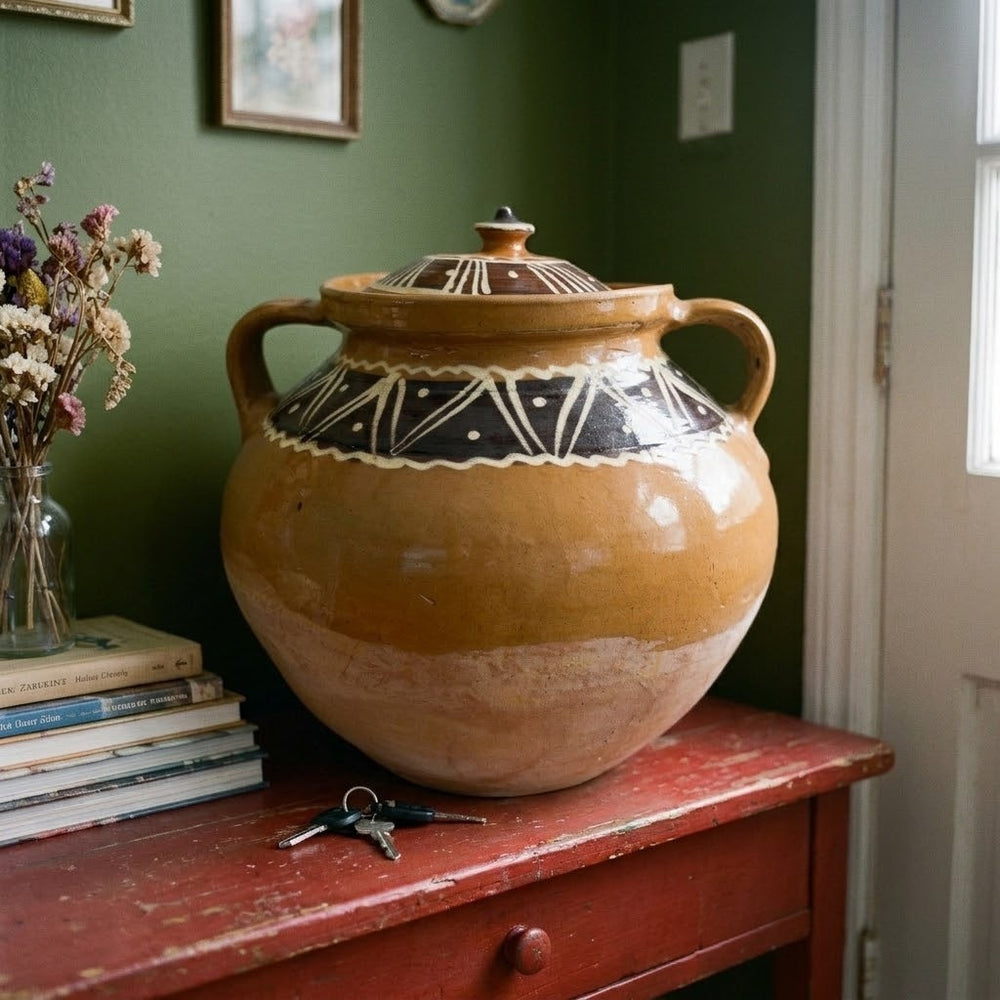 Vintage Folk Ceramic Jar