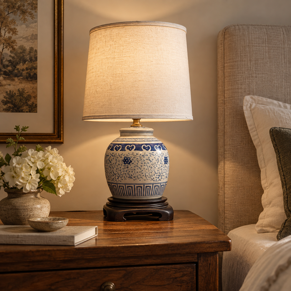 Vintage Porcelain Ginger Jar Lamp