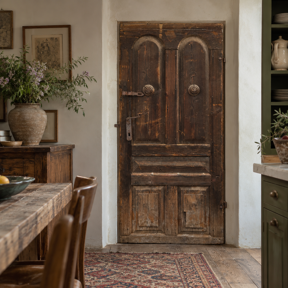 vintage dark brown wooden door