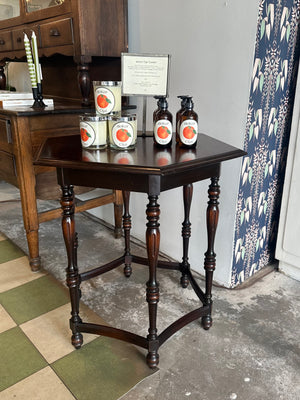 Vintage Hexagonal Wood  Accent Table
