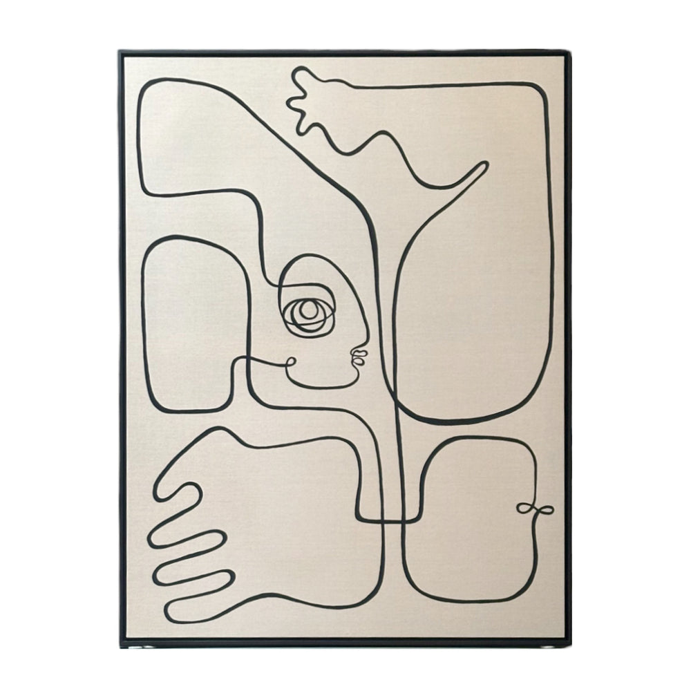 single line drawing by lilo on paper in simple black frame