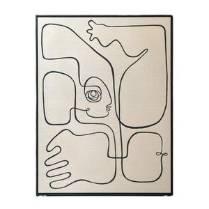 single line drawing by lilo on paper in simple black frame