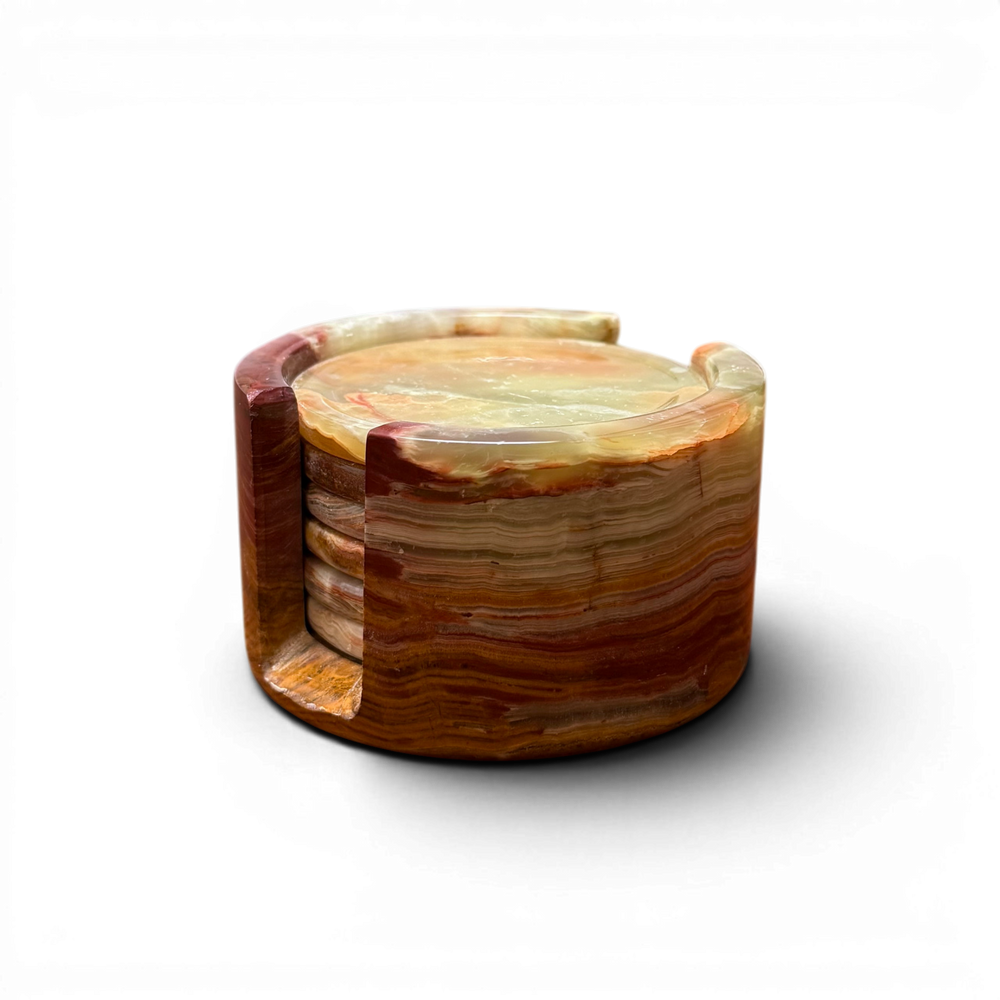 Mini 3" Onyx Coaster Set