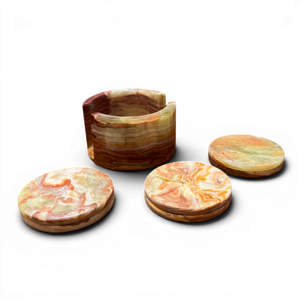 Mini 3" Onyx Coaster Set