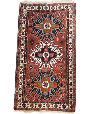 Vintage Caucasian Rug • 3'7" x 6'10"