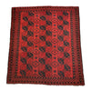 Antique handknotted Turkmen area rug in red with black Tekke  designs