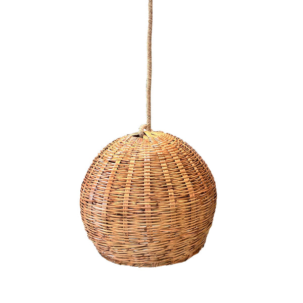 Woven basket pendant light handmade in mexico. 