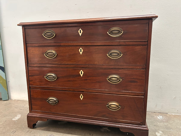 Vintage Mahogany Dresser with Bone Escutcheons