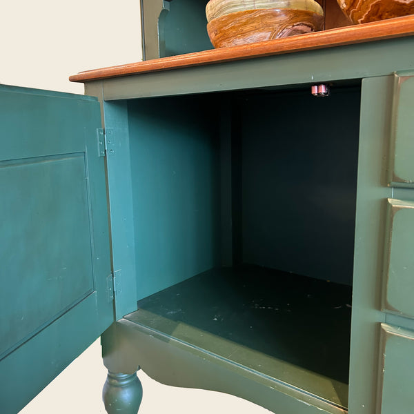 Vintage Green Kitchen Hutch